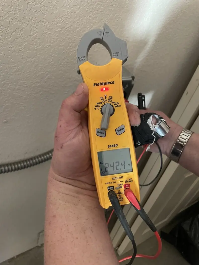 Voltage testing with clamp meter during Aluminum Wiring Replacement in West Carrollton